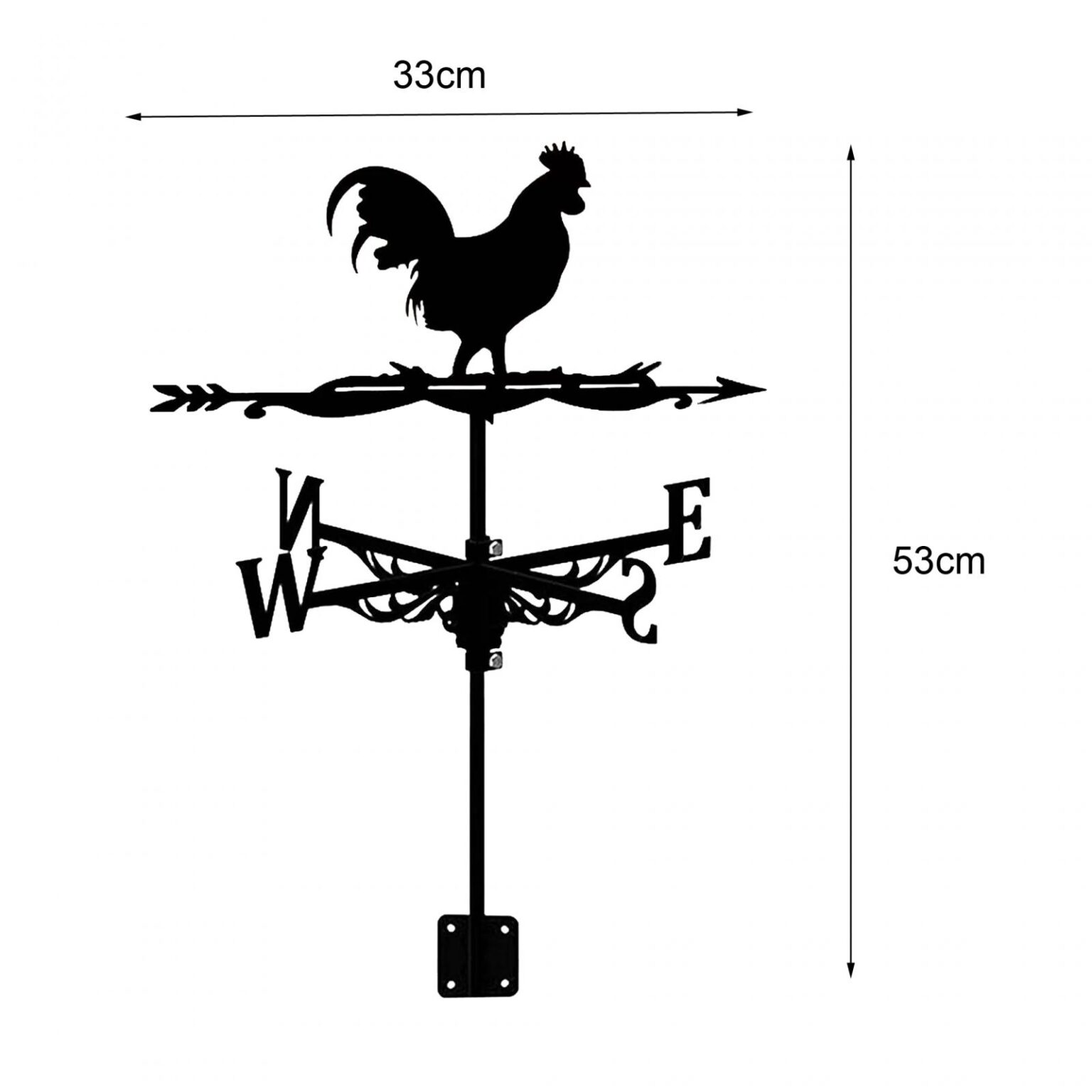 Girouette De Jardin Coq Hirondelle En Fer - Décoration Extérieure, Indicateur Direction Vent, Pour Toit Ou Cour - 6